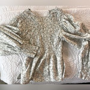 Sage green cheetah print blouse